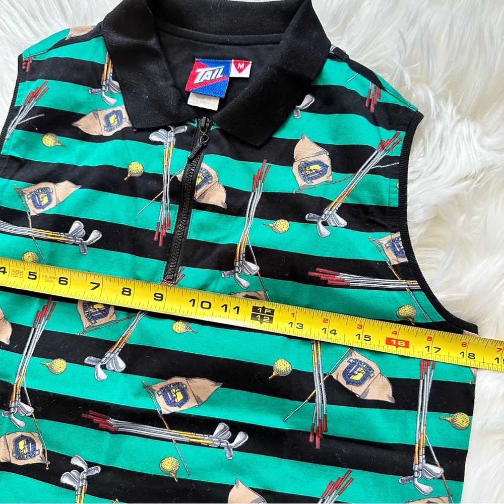Vintage 80’s Tail Women’s Sleeveless Golf 1/4 Zip Striped Tank Top size medium - Picture 4 of 7